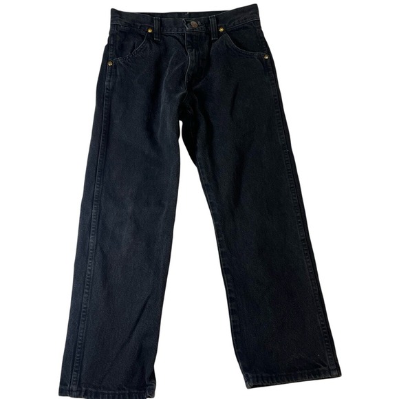 Wrangler Black Denim Five Pocket Straight Leg Jeans Womens Pants Size 13M BFT - Picture 1 of 7